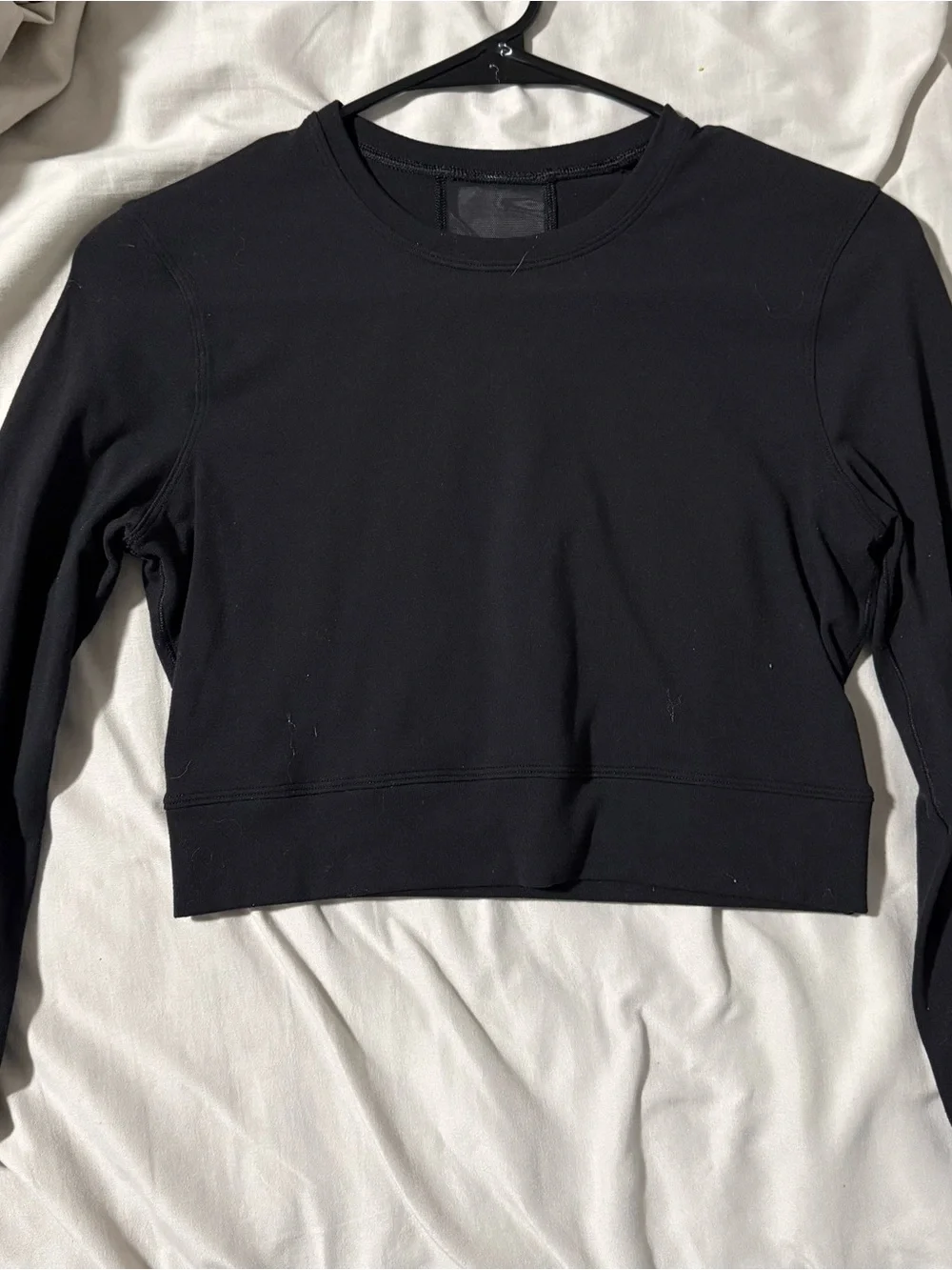 lululemon athletica Black 3/4 Sleeve Cropped Crew
